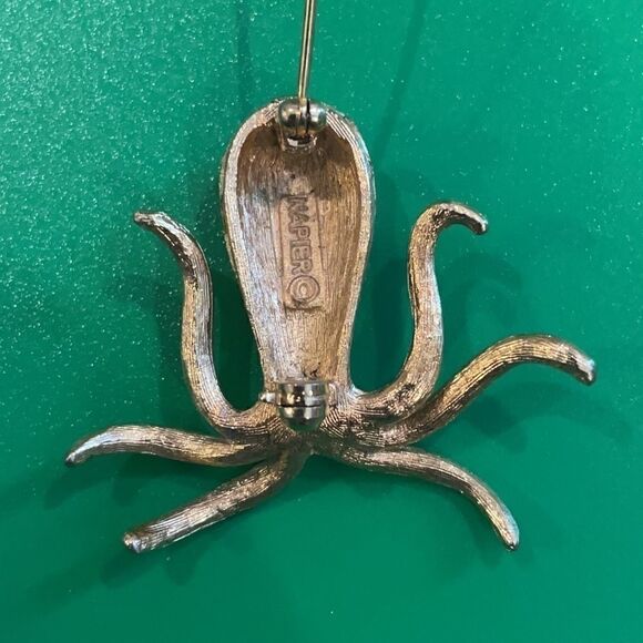 Vintage signed Napier gold-tone Octopus Brooch/Pin - Picture 6 of 6